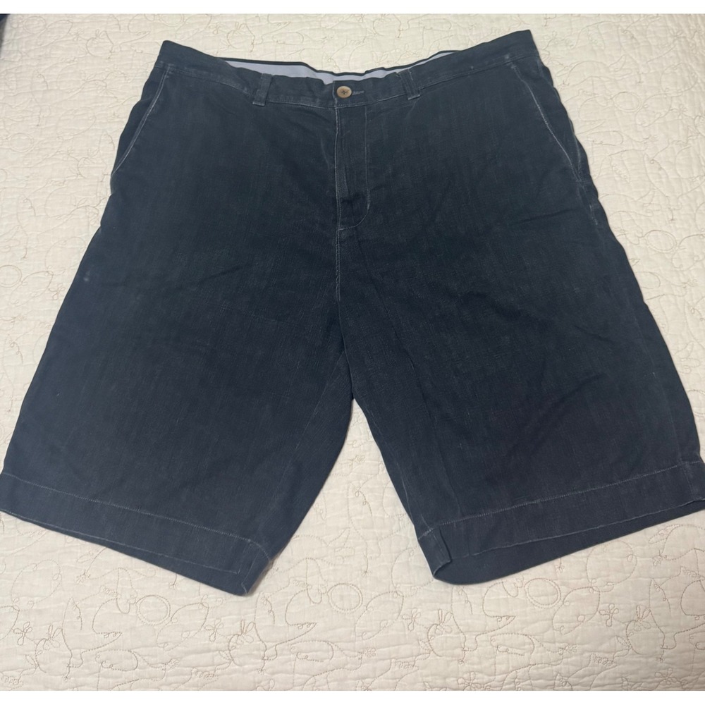 Tommy Bahama 36 silk blend shorts dark denim jean 90% silk 10% cotton